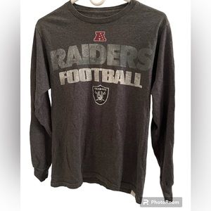 - NFL raiders grey long sleeve crew neck shirt